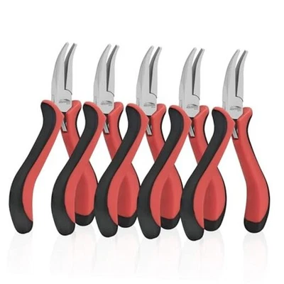 5"-5 Pack for Jewelry Making with Spring Loaded for DIY, Bent Nose Pliers - Image 1 of 4