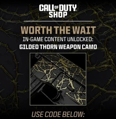 ACTIVISION Call of Duty Black Ops 6 - Gilded Thorn Weapon Camo Skin | PS5 XBOX PC | [NEW]
