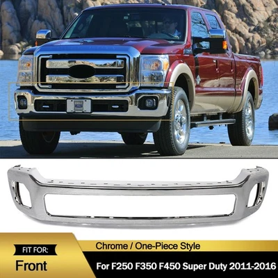 Chrome Steel Front Bumper Face Bar For 2011-2016 Ford F250 F350 F450 Super Duty - Image 1 of 4