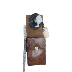 NWT PATRICIA NASH Rust Riot Map brown leather small crossbody phone bag A02718 - Picture 1 of 5