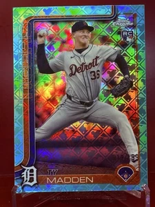 Logofractor cromado Topps 2025 Ty Madden #285 Aqua/199 radiocontrol Detroit Tigers - Imagen 1 de 2
