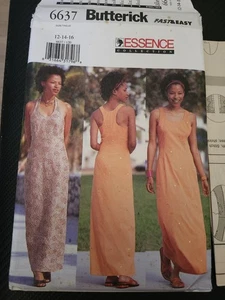 SEWING Pattern UNCUT Miss 12-16 Fast & EASY Dress 2 Styles HALTER TOP Racer Back - Picture 1 of 5