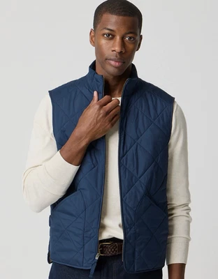 J. Crew Quilted Vest Mens L Blue Puffer Layering - Image 1 of 4
