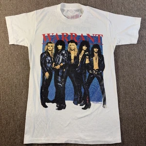 Camiseta de concierto Warrant 1989 vintage para hombre blanca mediana nueva sin etiquetas puntada única - Imagen 1 de 11