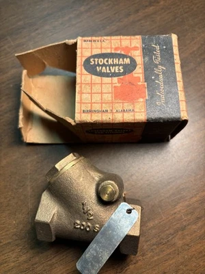 Stockham Bronze Check Valve B-345 1/2 size, WSP 200 Y Pattern swing - Image 1 of 2