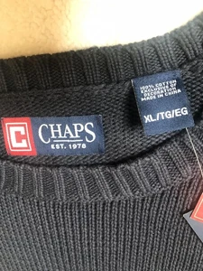 Chaps Original Crewneck Navy Blue Pullover Sweater Size XL NWT - Picture 1 of 17