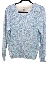 L.L. Bean Damen Medium Knopfleiste Strickjacke Pullover Paisley Print - Bild 1 von 6