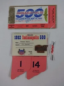 1982 Indianapolis 500 Bronze Pit Badge & Ticket Tom Soyrs Timing and Scoring - Picture 1 of 1