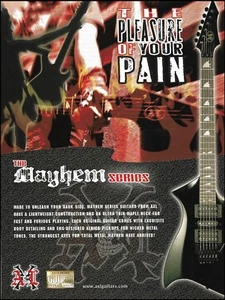 Guitarra eléctrica AXL Mayhem Series 2006 anuncio 8 x 11 impresión publicitaria - Imagen 1 de 3