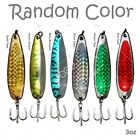 10pcs 3oz Random Colors Fishing Spoons Treble Hook Casting Metal Fish Jigs NEW