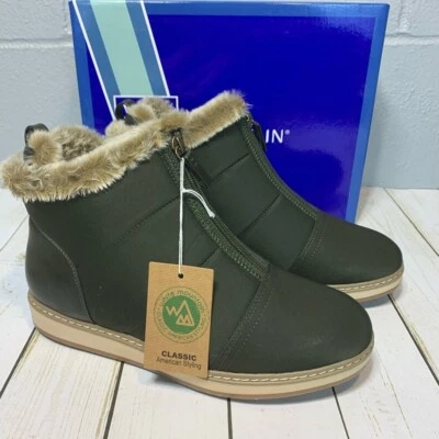 New White Mountain Women's Tamarin Zipper Puffer Booties Army Green Size 9 - Image 1 of 4