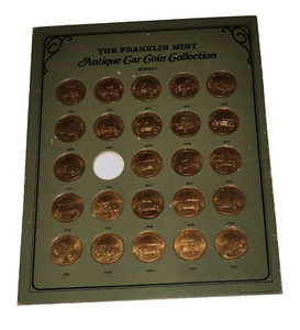 Franklin Mint Antique Car Coin Collection Series 1 1901-1925 Missing 1 Coin Vtg - Picture 1 of 7