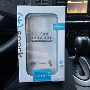 PRESIDIO PERFECT WITH IMPACT GEOMETRY IPHONE 13PRO CASE Clear/Fountain Teal 📲 - Picture 1 of 3