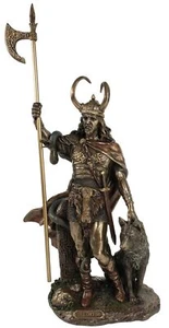 14 inch Loki VIKING NORSE MYTHOLOGY God of Mischief Statue Antique Bronze Color - Picture 1 of 5