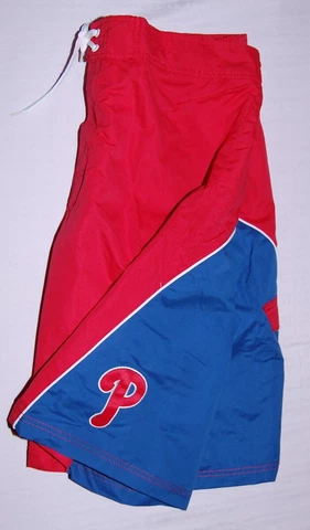 Philadelphia Phillies Mens Swim Shorts Red/Blue - MLB Cover