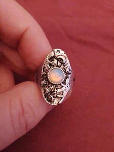 Two Magic Hands And Stars And Moons With Cabachon Of Opalite UK P+1/2 USA 7.75 - Picture 1 of 4