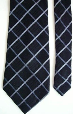 Geoffrey Beene Men's Silk Plaids & Checks Neck Tie Black 4" x 58" - Image 1 of 2