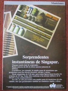 7/1987 PUB SINGAPORE TECHNOLOGIES CIS AMMUNITION MUNITION ORIGINAL SPANISH AD - Picture 1 of 1