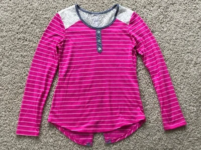 Self Esteem Girls Pink Striped Embellished Long Sleeve Shirt Top Size M VGUC - Image 1 of 4