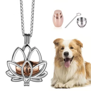 Custom Pet Portrait Necklace Cremation Jewelry Dog Ashes Urn Pendant Memorial - Picture 1 of 8