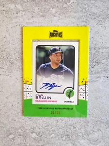 2013 Topps Archives Hobby Framed 1973 Mini Auto Ryan Braun 16/25 #73M-RB Auto - Picture 1 of 4