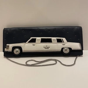 Kate Spade New York Steal The Spotlight Limo Car Clutch Bag Navy Leather - Picture 1 of 23