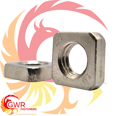M2.5 M3 M4 M5 M6 M8 M10 THIN Square Nuts - A2 Stainless Steel - Type DIN 562  • 64.65£