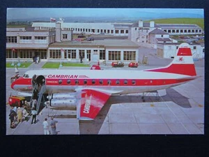 Isle of Man RONALDSWAY AIRPORT Terminal & CAMBRIAN AIRLINE PLANE c1970/80s RP PC - Picture 1 of 2