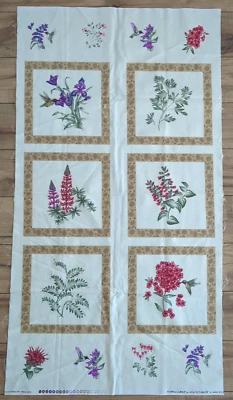 Natures Garden Holly Taylor Fabric Panel 23"x44" Moda Fabrics Cotton Sew Quilt - Image 1 of 4