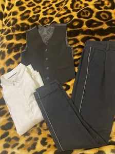 Zara Pants White  Shirt & Vest  Boys Sze 10 - 12 Cotton - Picture 1 of 10