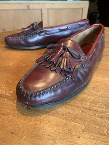 Cole Haan Burgundy Kiltie Tassel Loafers USA Mens 10.5 C - Picture 1 of 10