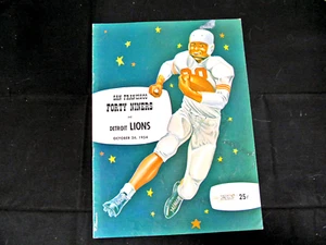 Detroit Lions vs. San Francisco 49ers 1954 programa de estadios de la NFL 24 de octubre - Imagen 1 de 7