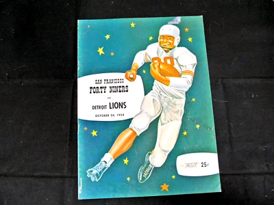 1954 Detroit Lions vs. San Francisco 49ers NFL Stadium Program October 24th - Image 1 of 4