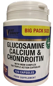 GLUCOSAMINA, CALCIO Y CONDROITINA CON COMPLEJO MSM 150 CÁPSULAS DE TRIPLE ACCIÓN-V&V - Imagen 1 de 4