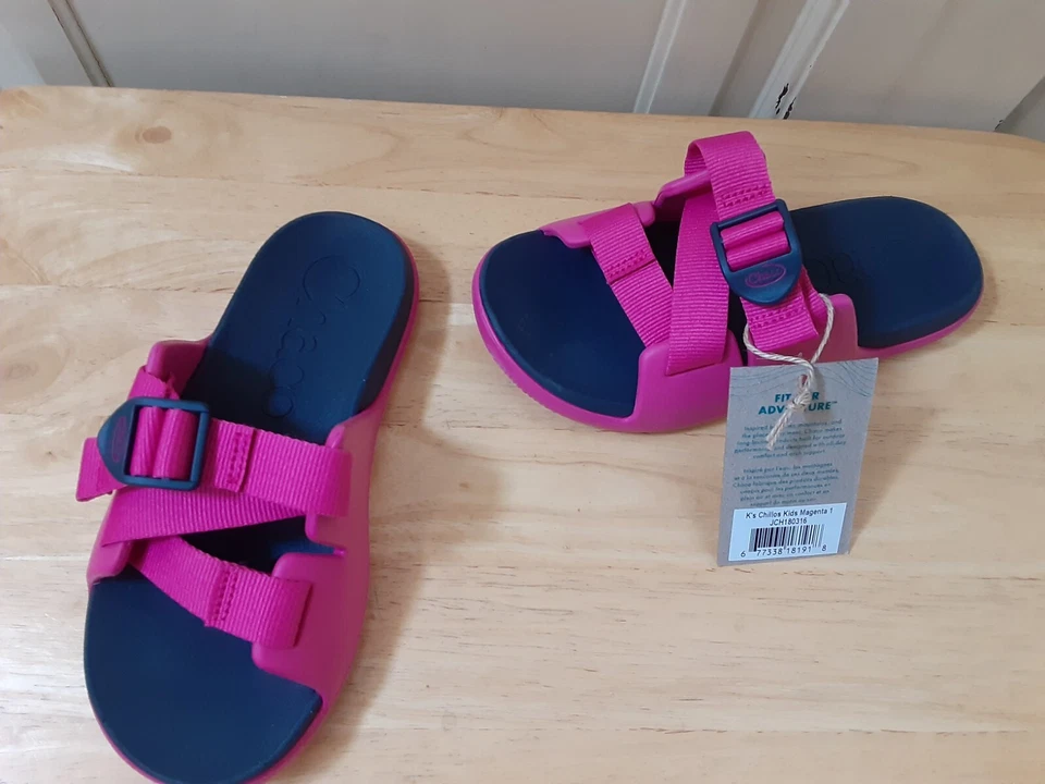 Chaco Chillos Girls Kids Slides JCH180316 Size US 2 Color Magenta