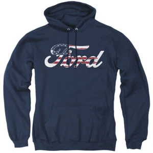 FORD FLAG LOGO Licensed Hooded and Crewneck Sweatshirt SM-3XL - Picture 1 of 6