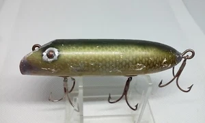 Vtg South Bend Bass Oreno Green Back 3 3/4" Wood Tack Eye Topwater Fishing Lure - Picture 1 of 7