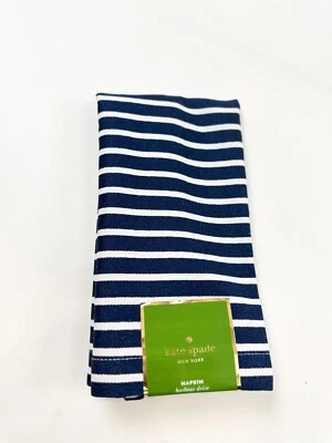 Kate Spade Napkin Harbour Drive White Navy Striped - Image 1 of 3
