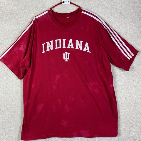 Indiana Hoosiers Red XL T Shirt Adidas NCAA Size Extra Large Short Sleeve Shirt Cover