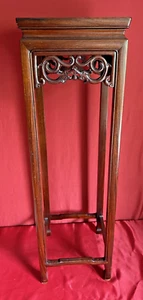 Vintage Hand Carved Dragon Design Asian Rosewood Table Plant Stand 36x11x11" - Picture 1 of 9
