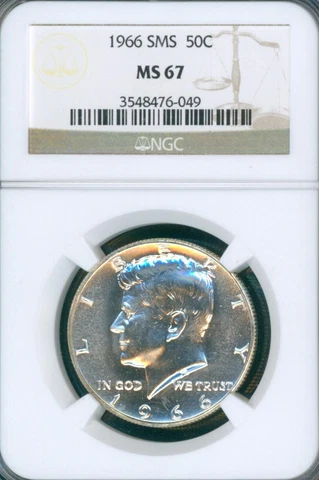 1966 SMS Kennedy Half Dollar NGC MS67 Cover