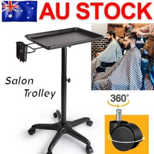 Hair Salon Trolley Extension Aluminum Movable Beauty Salon Tray Stand Adjustable - Picture 1 of 15