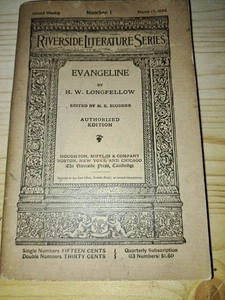 Evangeline 1886 Riverside Literature Series No.1 By HW Longfellow Authorized Ed. - Picture 1 of 6