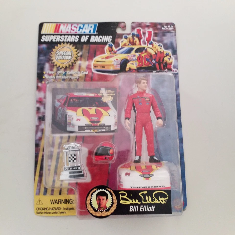 Vtg Toy Biz Bill Elliott Figure McDonalds Fleer card special edition 1997 - Image 1 of 4