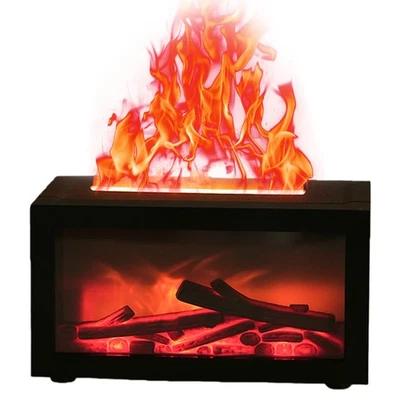 Realistic 3D Fireplace Humidifier Diffuser with Aroma, LED Flame& Quiet Mist - Image 1 of 4