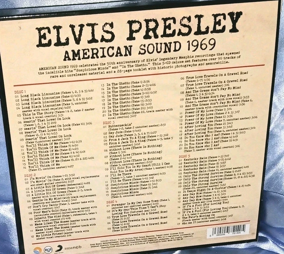 Elvis AMERICAN SOUND Memphis 1969 Ftd #165 5 CD SEALED- Beautiful Box Set Rare🎶 - Image 1 of 4