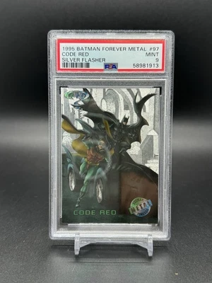 1995 Batman Forever Metal Silver Flasher Code Red 97 PSA 9 - Image 1 of 2