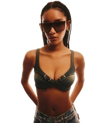 Quay Australia Sunglasses Nightfall POLARIZED Oversized Tort / Brown Fade Shield - Image 1 of 4