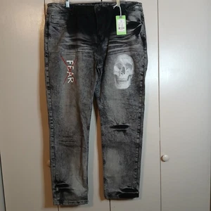 Neu mit Etikett LV Preminum Jeans handgefertigt NYC Kleidung 42/32 (0281 D1) - Bild 1 von 9