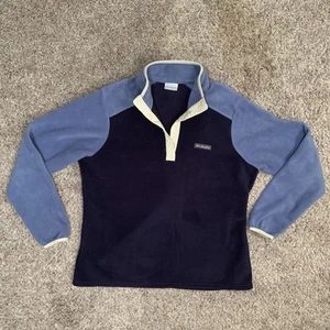 Columbia Benton Springs Fleece Jacket Womens Large L Blue Pullover 1/4 Button - Picture 1 of 10
